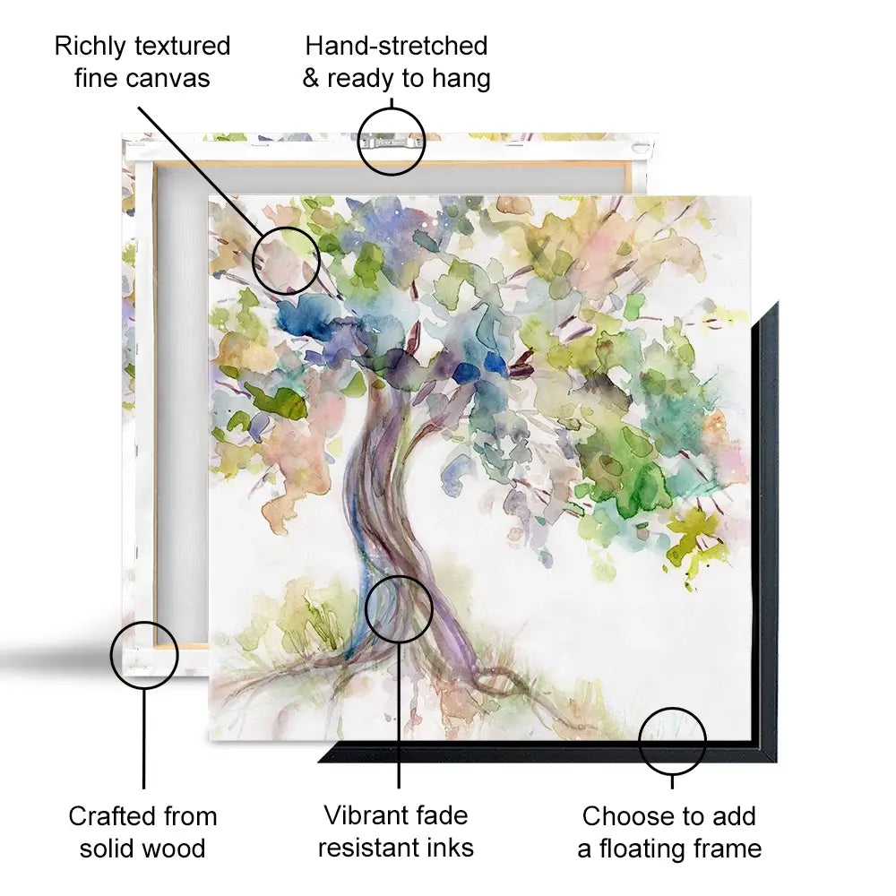 Watercolour Tree Of Life Oversized Square Canvas Print Watercolour Tree Of Life Oversized Square Canvas Print wall art product Carol Robinson