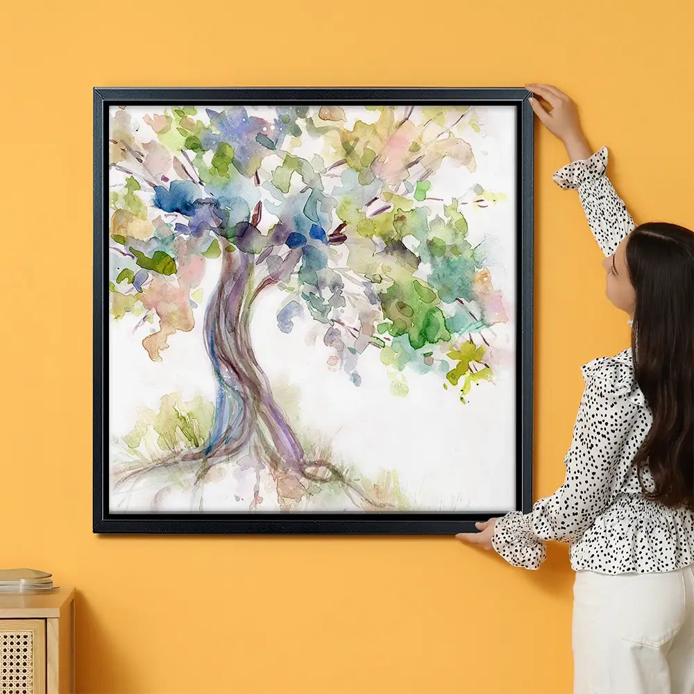 Watercolour Tree Of Life Oversized Square Canvas Print Watercolour Tree Of Life Oversized Square Canvas Print wall art product Carol Robinson