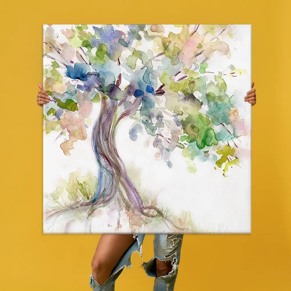 Watercolour Tree Of Life Oversized Square Canvas Print Watercolour Tree Of Life Oversized Square Canvas Print wall art product Carol Robinson