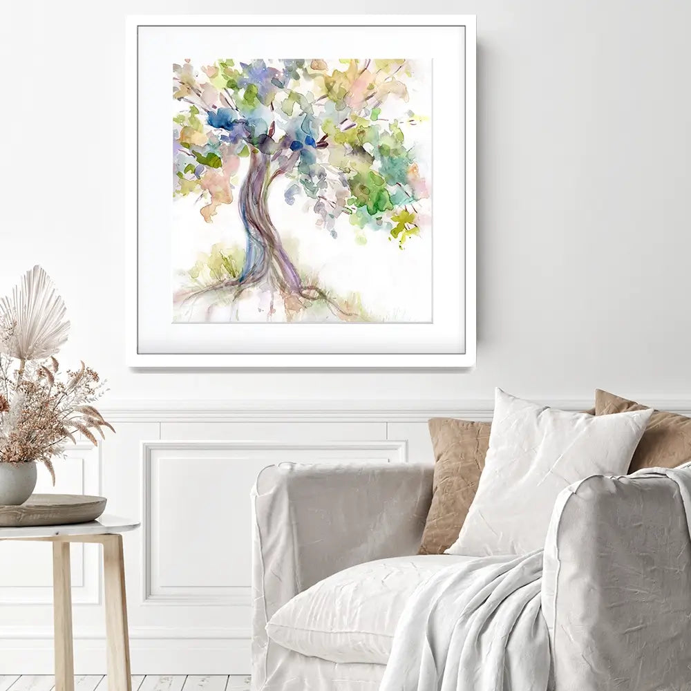 Watercolour Tree Of Life Square Framed Art Print Watercolour Tree Of Life Square Framed Art Print wall art product Carol Robinson
