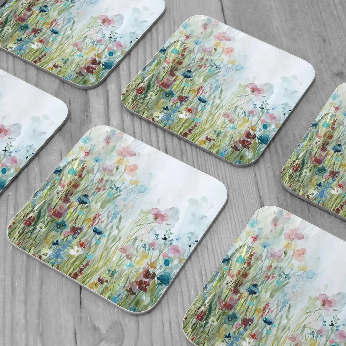Watercolour Wildflower Meadow Coaster Set Rainbow Soul Tree Coaster Set | Rainbow Soul Tree Art Coasters wall art product Carol Robinson