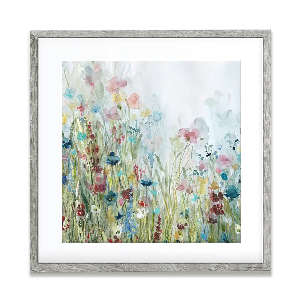 Watercolour Wildflower Meadow Square Framed Art Print Watercolour Wildflower Meadow Square Framed Art Print wall art product Carol Robinson