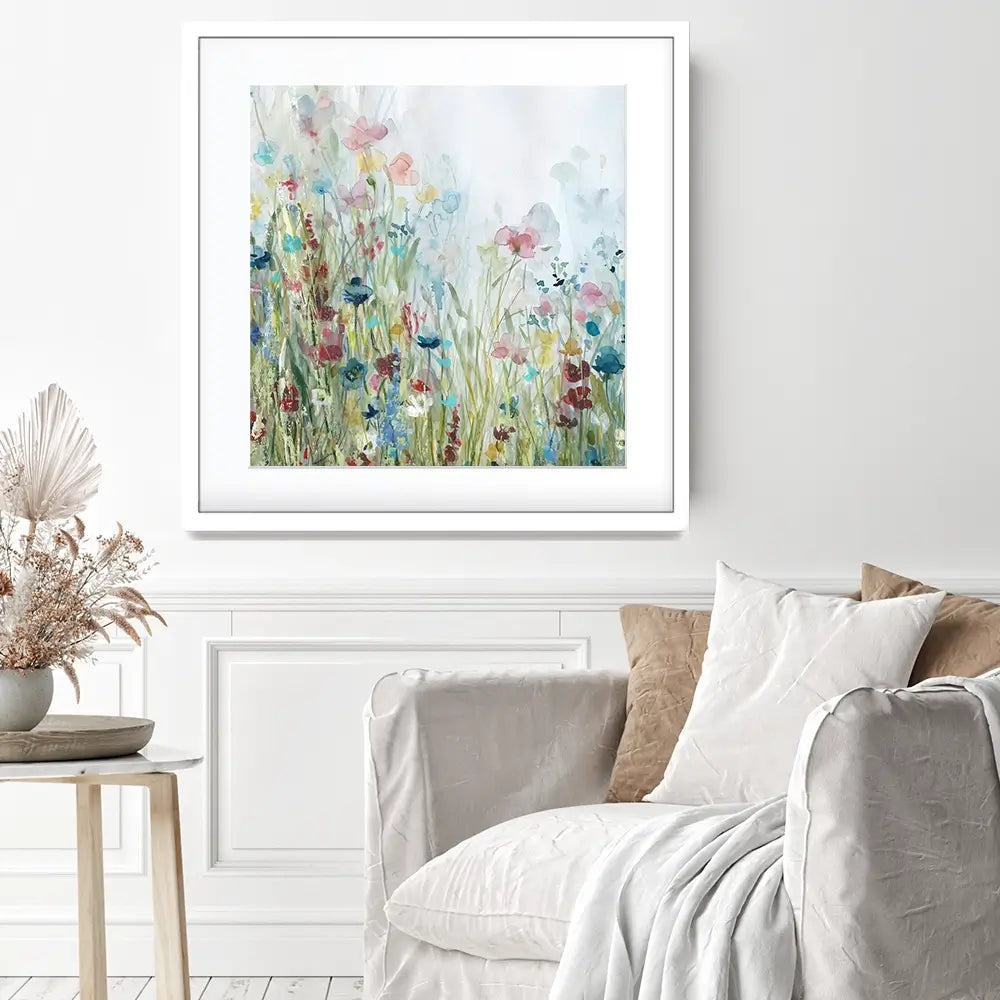 Watercolour Wildflower Meadow Square Framed Art Print Watercolour Wildflower Meadow Square Framed Art Print wall art product Carol Robinson