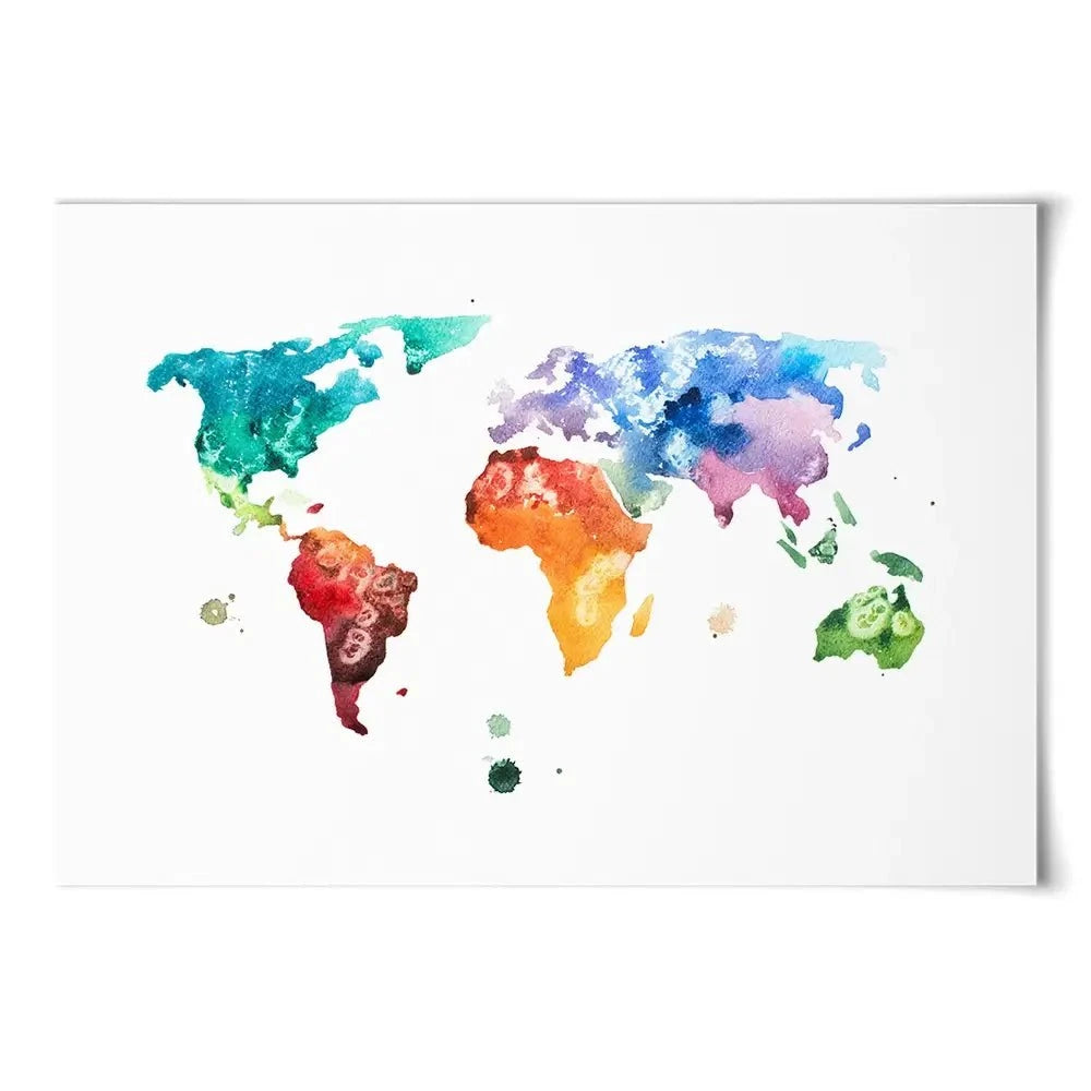 Watercolour World Map Art Print Watercolour World Map Art Print wall art product Undrey / Shutterstock