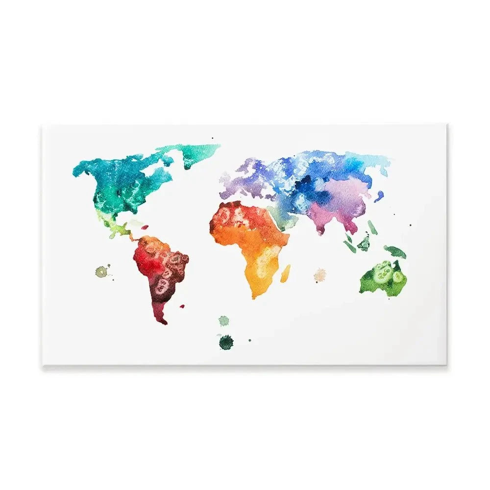 Watercolour World Map Canvas Print Watercolour World Map Canvas Print wall art product Undrey / Shutterstock