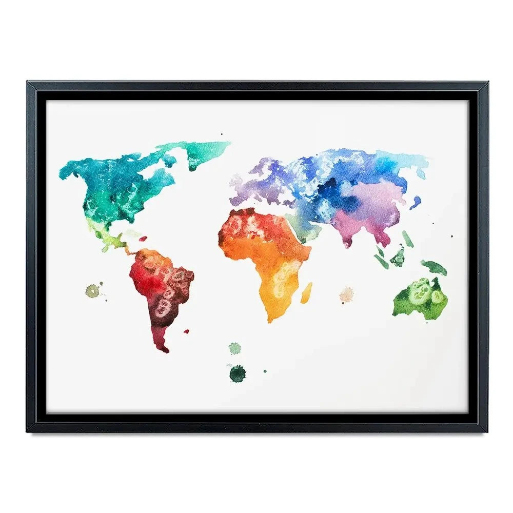 Watercolour World Map Canvas Print Watercolour World Map Canvas Print wall art product Undrey / Shutterstock