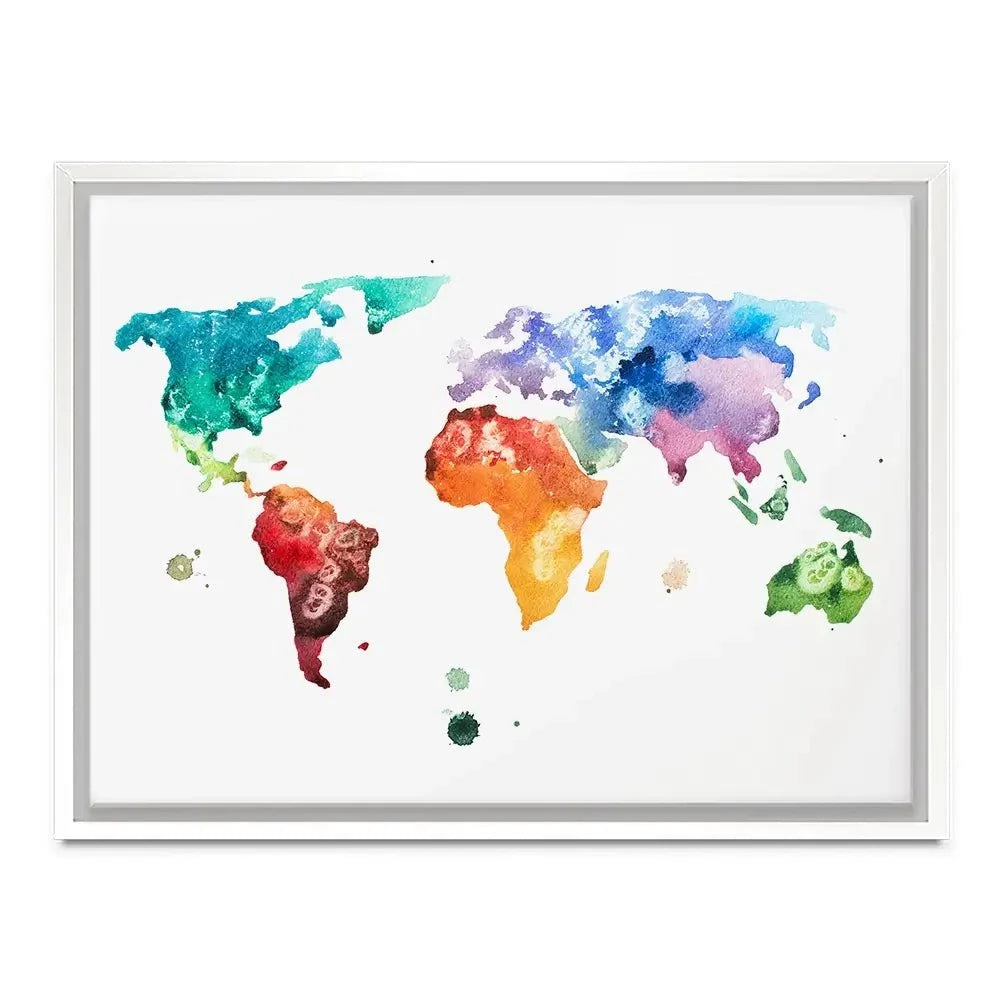 Watercolour World Map Canvas Print Watercolour World Map Canvas Print wall art product Undrey / Shutterstock