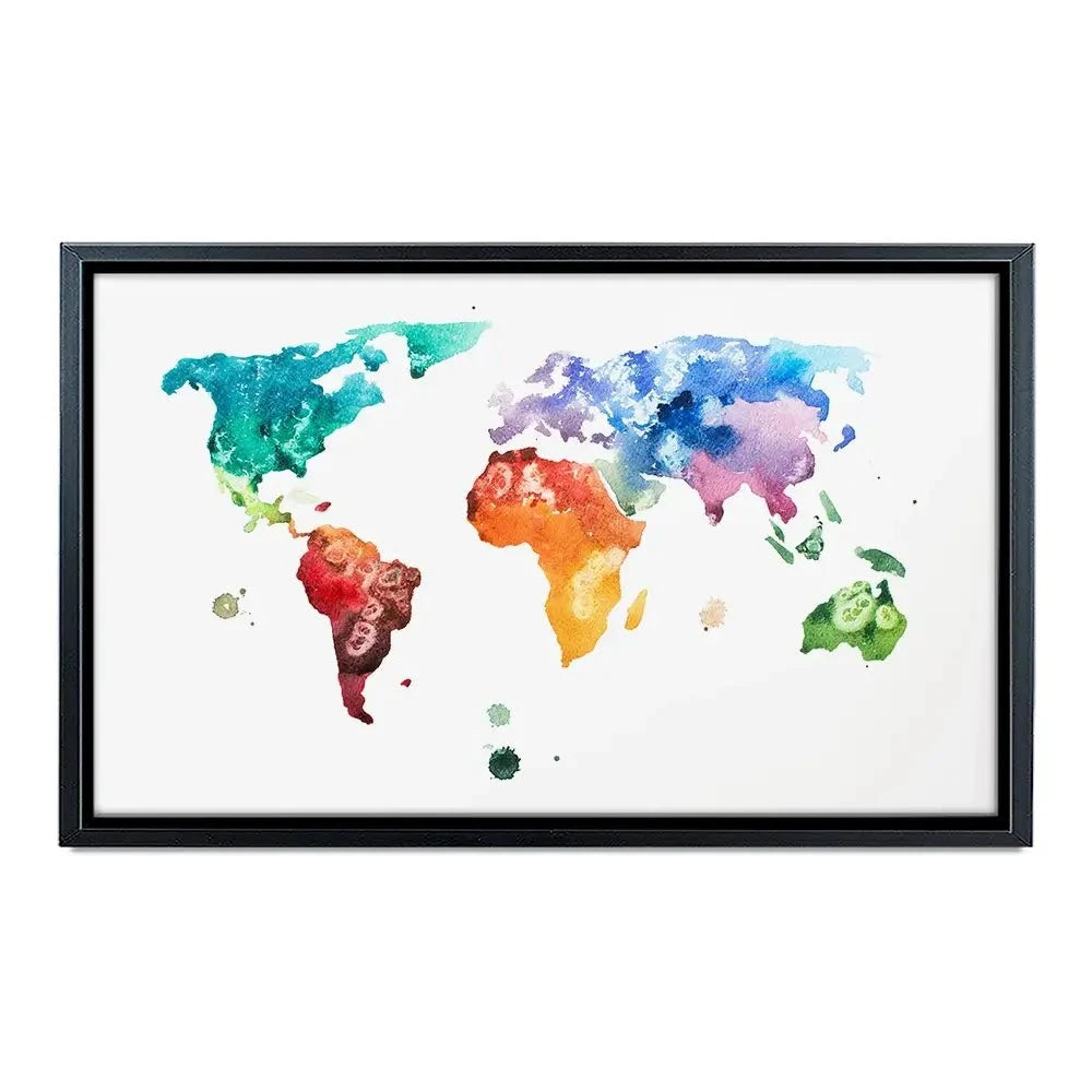 Watercolour World Map Canvas Print Watercolour World Map Canvas Print wall art product Undrey / Shutterstock