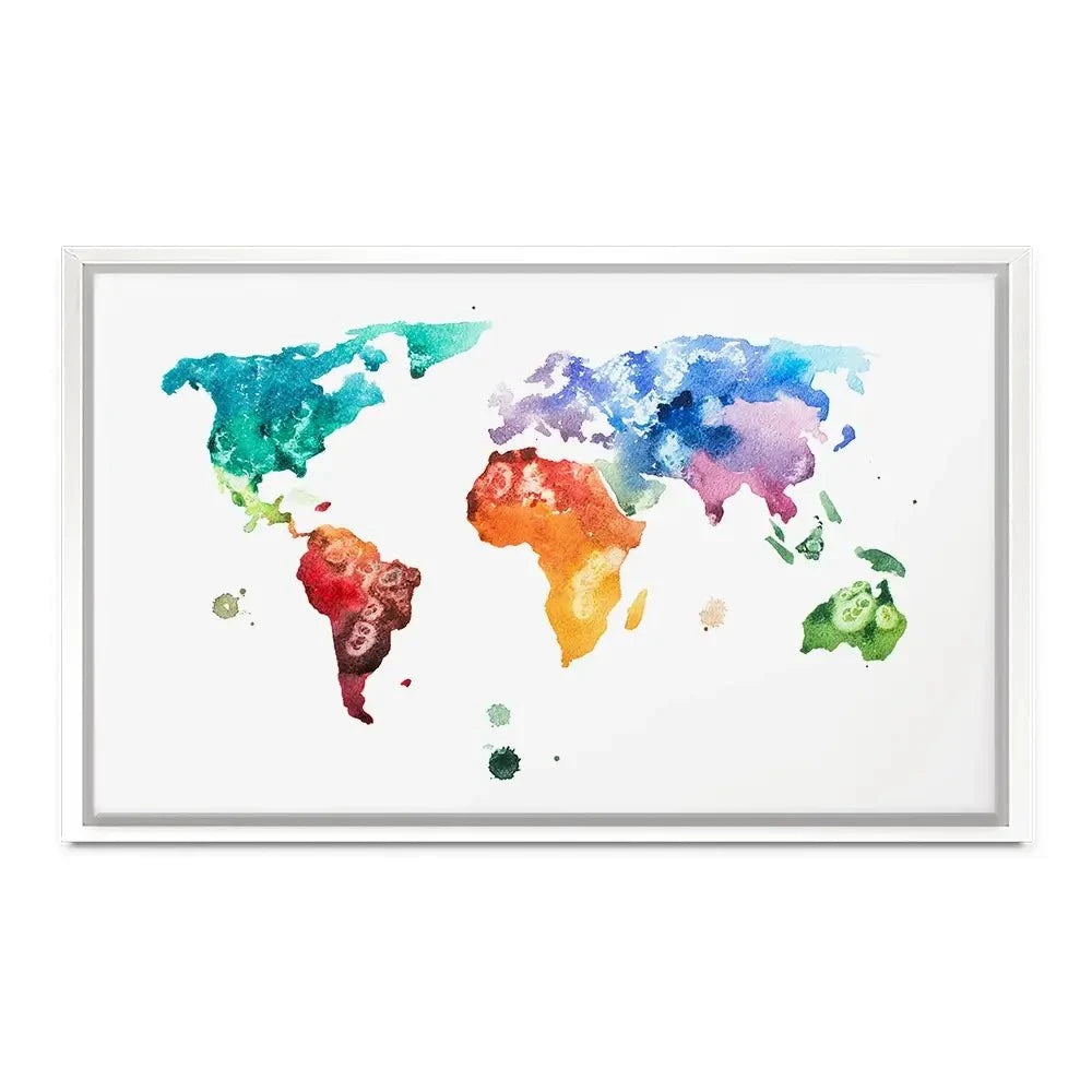 Watercolour World Map Canvas Print Watercolour World Map Canvas Print wall art product Undrey / Shutterstock