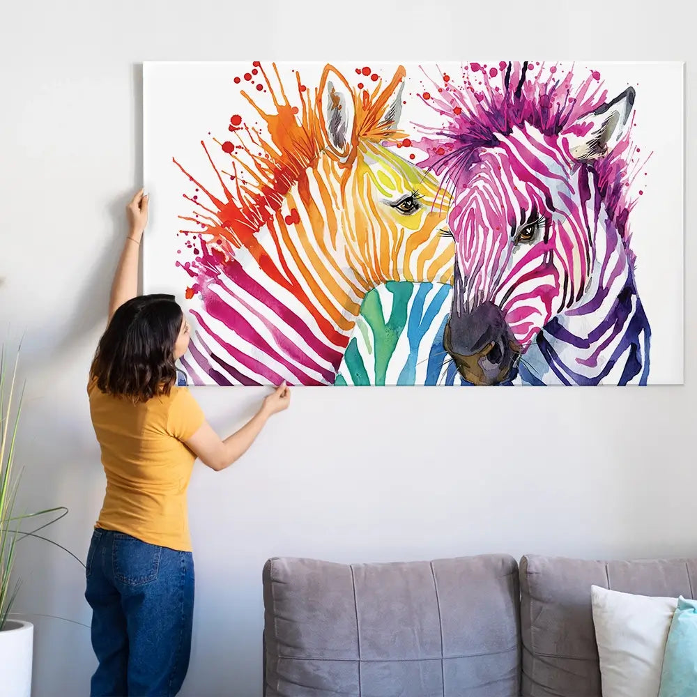 Watercolour Zebra Oversized Canvas Print Watercolour Zebra Oversized Canvas Print wall art product Faenkova Elena / Shutterstock