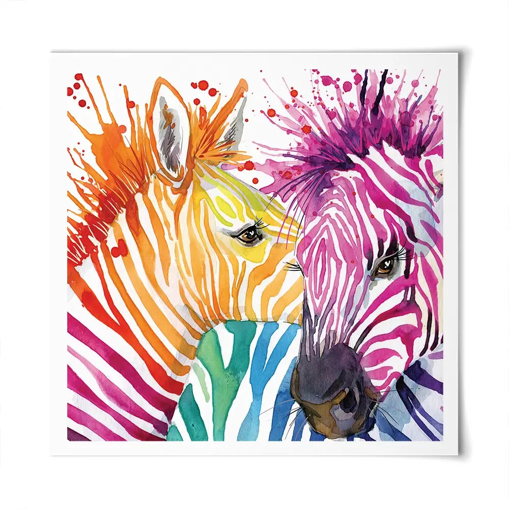 Watercolour Zebra Square Art Print Watercolour Zebra Square Art Print wall art product Faenkova Elena / Shutterstock