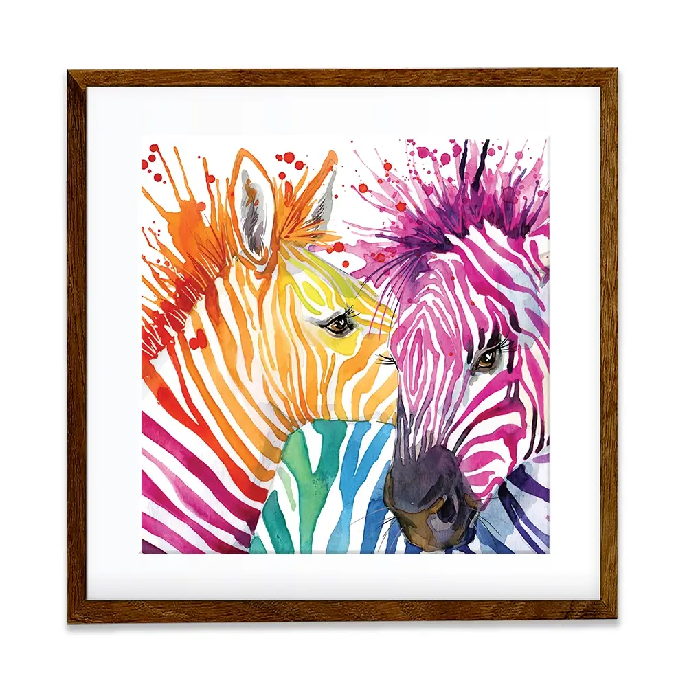 Watercolour Zebra Square Framed Art Print Watercolour Zebra Square Framed Art Print wall art product Faenkova Elena / Shutterstock