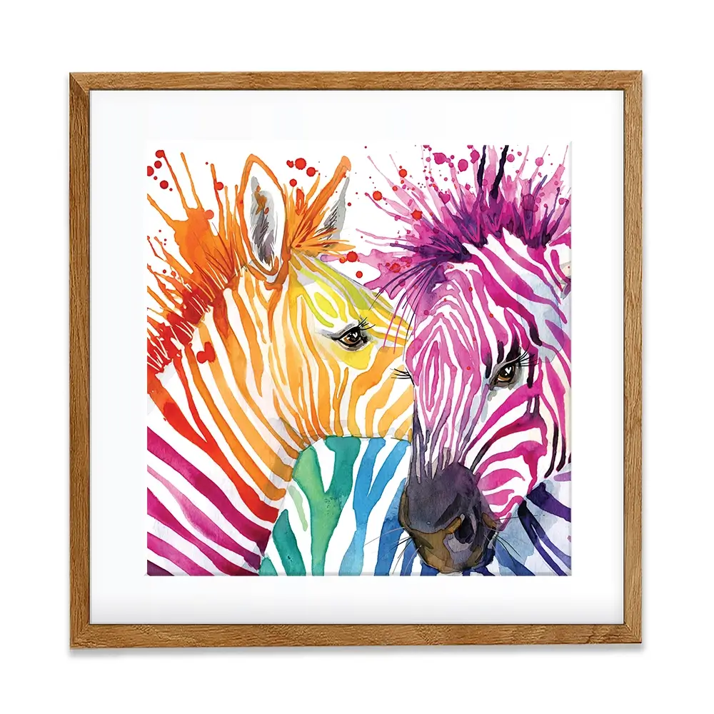 Watercolour Zebra Square Framed Art Print Watercolour Zebra Square Framed Art Print wall art product Faenkova Elena / Shutterstock