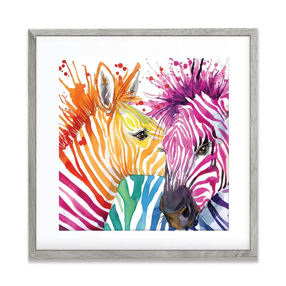 Watercolour Zebra Square Framed Art Print Watercolour Zebra Square Framed Art Print wall art product Faenkova Elena / Shutterstock