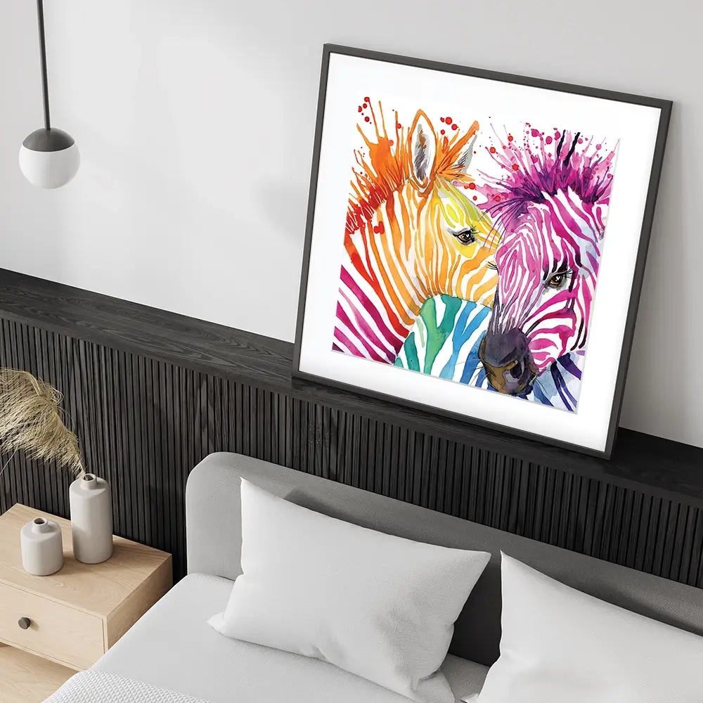 Watercolour Zebra Square Framed Art Print Watercolour Zebra Square Framed Art Print wall art product Faenkova Elena / Shutterstock