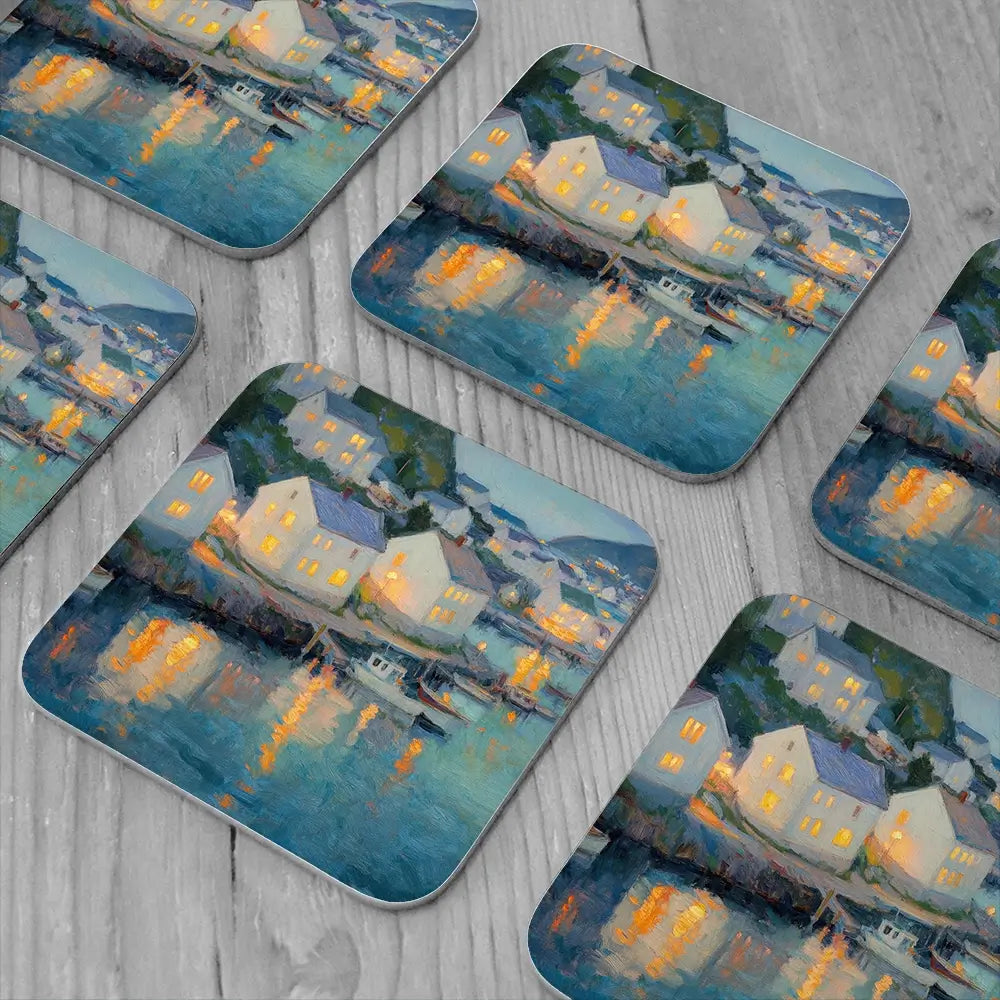 Waterside Evening Coaster Set Waterside Evening Coaster Set wall art product Tanya Ocean