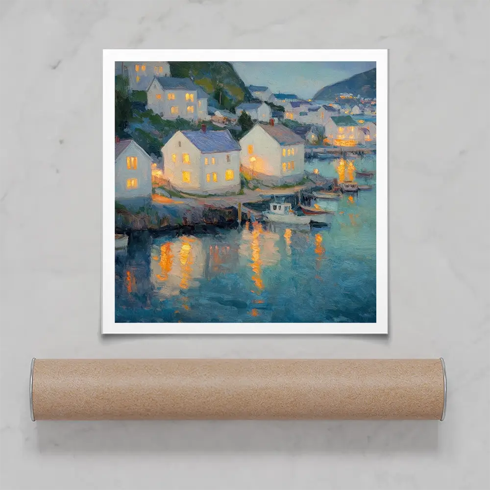 Waterside Evening Square Art Print Waterside Evening Square Art Print wall art product Tanya Ocean