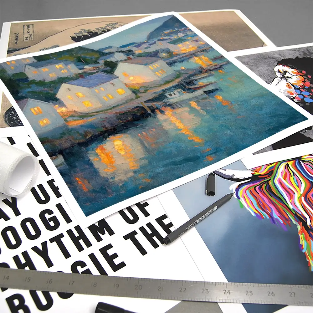 Waterside Evening Square Art Print Waterside Evening Square Art Print wall art product Tanya Ocean