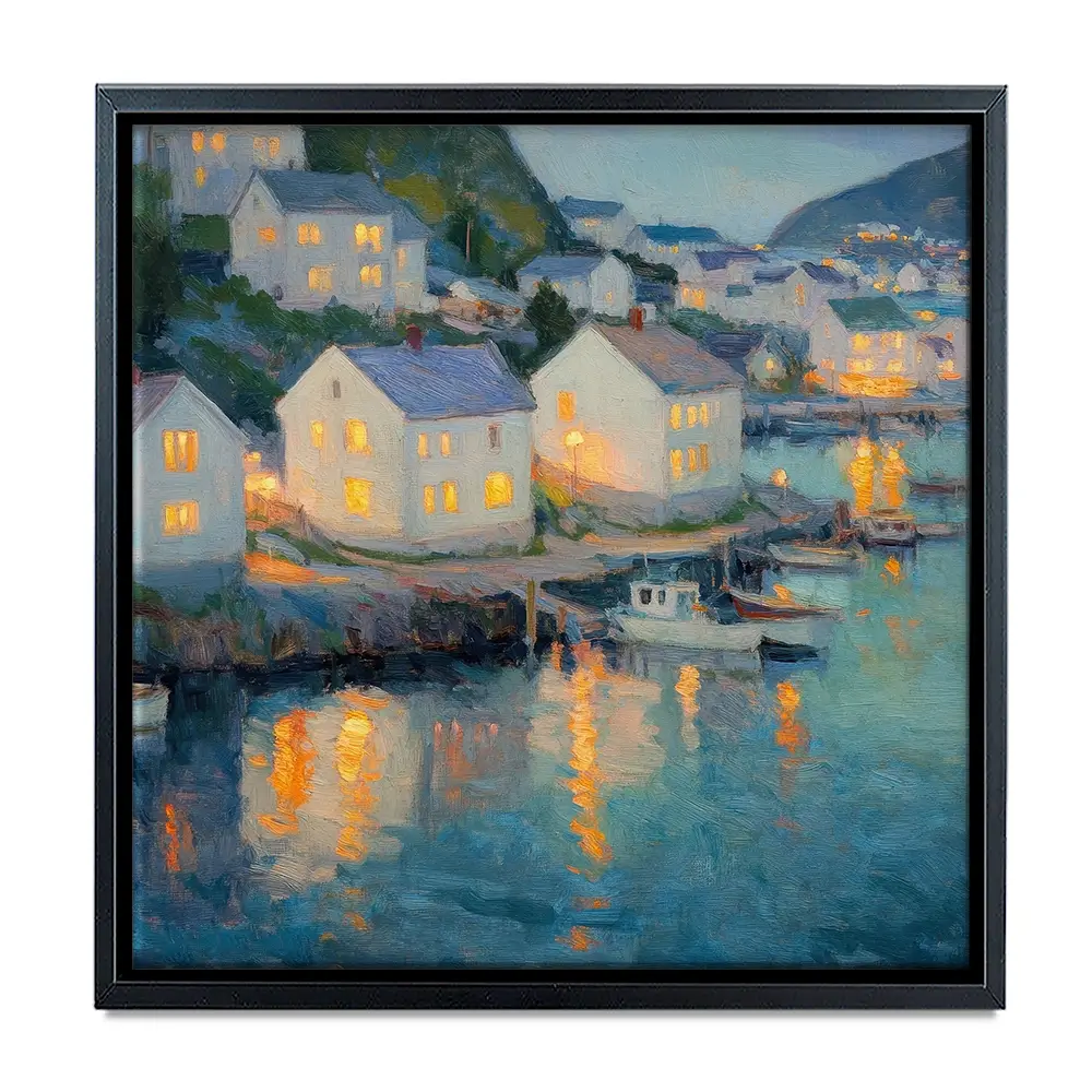 Waterside Evening Square Canvas Print Waterside Evening Square Canvas Print wall art product Tanya Ocean