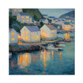 Waterside Evening Square Canvas Print Waterside Evening Square Canvas Print wall art product Tanya Ocean