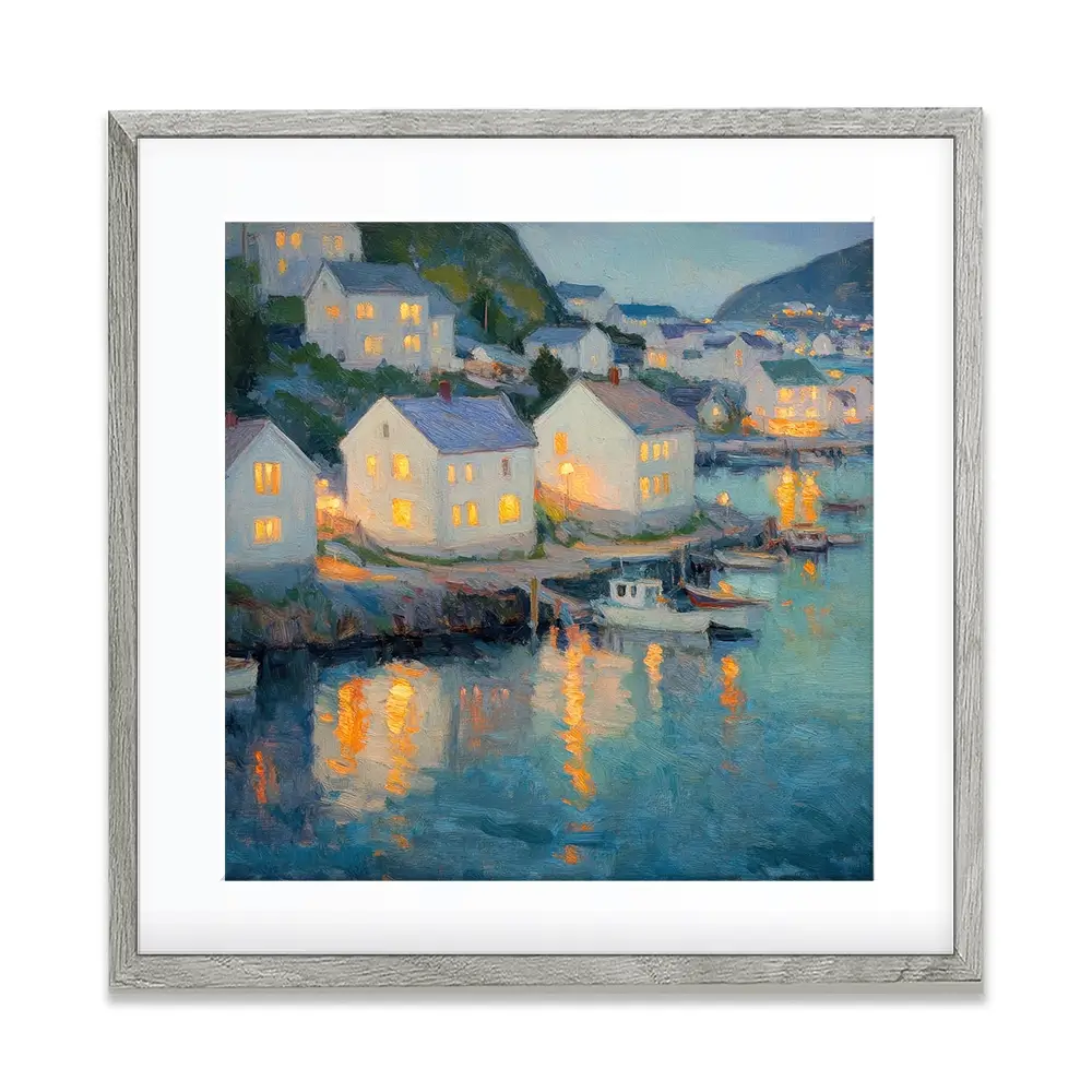 Waterside Evening Square Framed Art Print Waterside Evening Square Framed Art Print wall art product Tanya Ocean