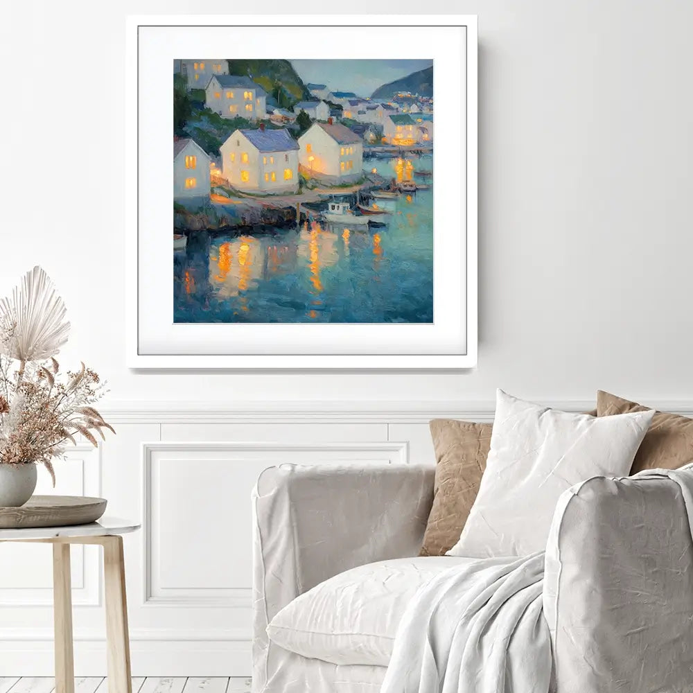 Waterside Evening Square Framed Art Print Waterside Evening Square Framed Art Print wall art product Tanya Ocean