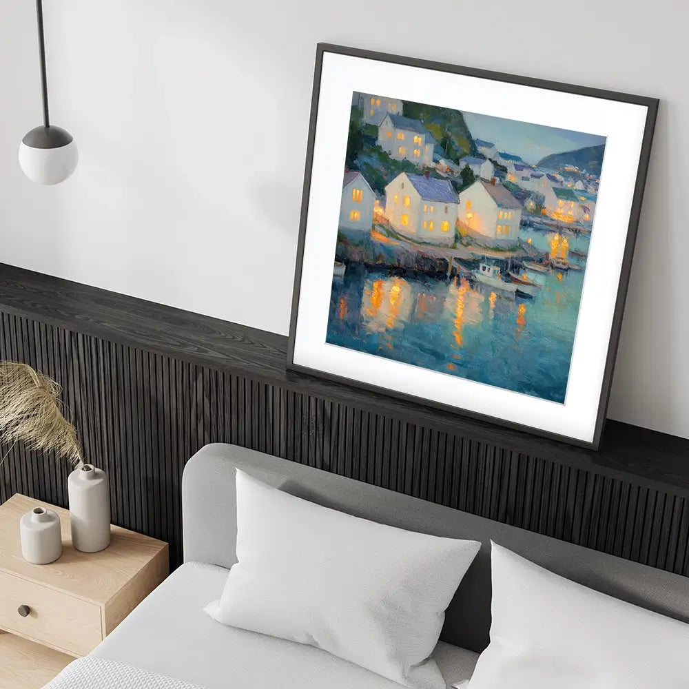 Waterside Evening Square Framed Art Print Waterside Evening Square Framed Art Print wall art product Tanya Ocean