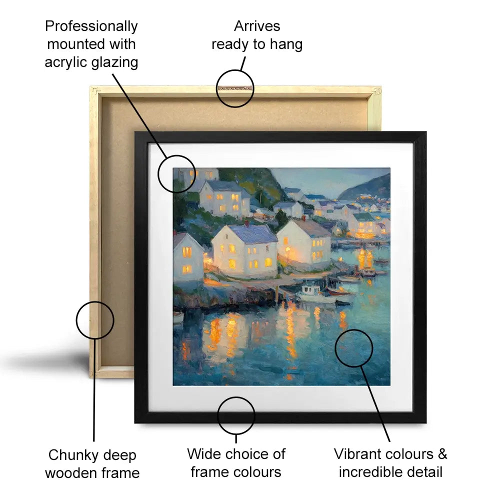 Waterside Evening Square Framed Art Print Waterside Evening Square Framed Art Print wall art product Tanya Ocean
