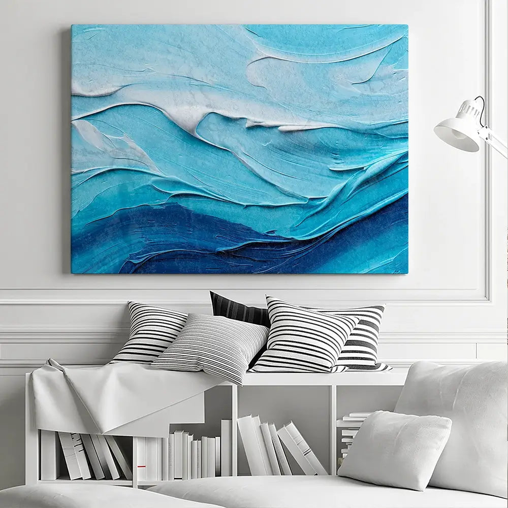 Waves Of Blue Canvas Print Waves Of Blue Canvas Print wall art product Art Print Shop