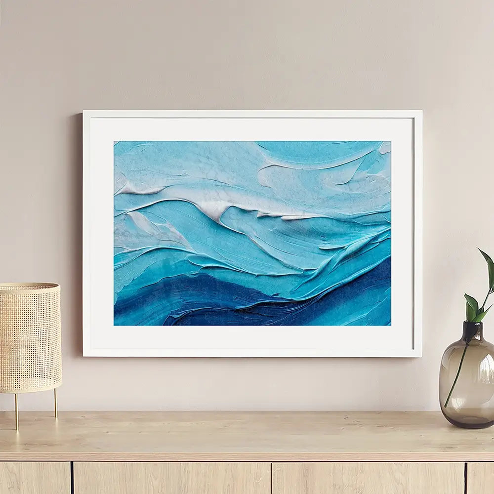 Waves Of Blue Framed Art Print Waves Of Blue Framed Art Print wall art product Art Print Shop