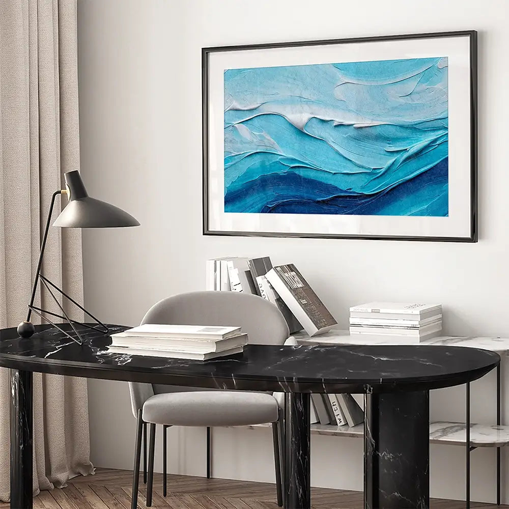 Waves Of Blue Framed Art Print Waves Of Blue Framed Art Print wall art product Art Print Shop