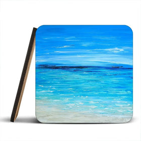 Waves Of Happiness Coaster Set Rainbow Soul Tree Coaster Set | Rainbow Soul Tree Art Coasters wall art product Jo Gough