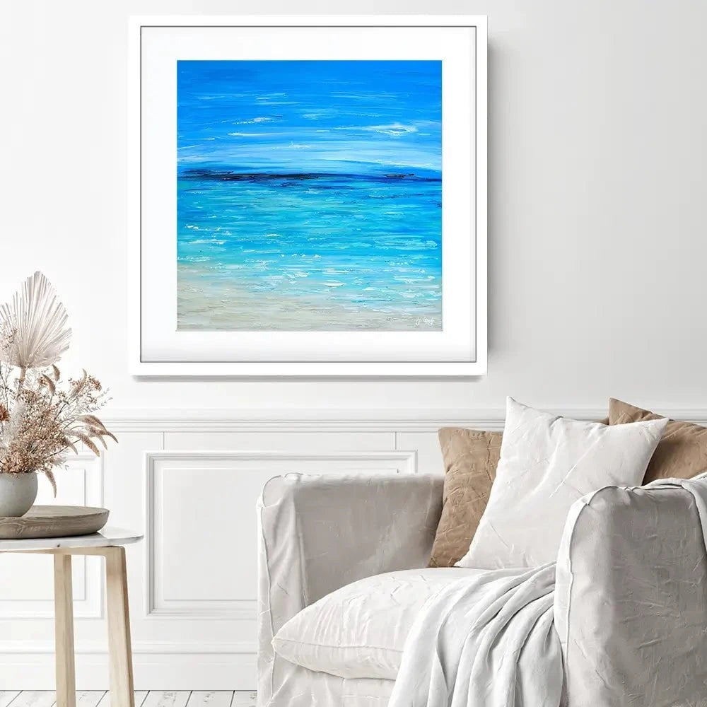 Waves Of Happiness Framed Art Print Waves Of Happiness Framed Art Print wall art product Jo Gough