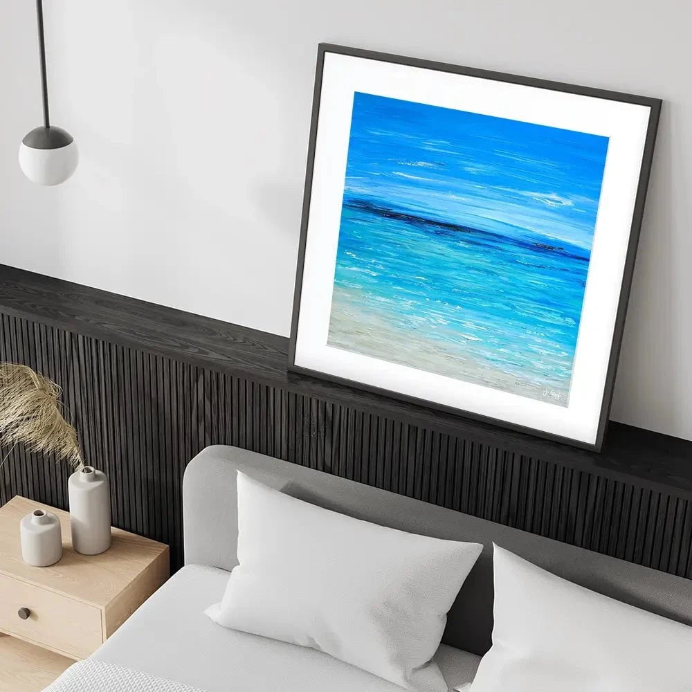 Waves Of Happiness Framed Art Print Waves Of Happiness Framed Art Print wall art product Jo Gough