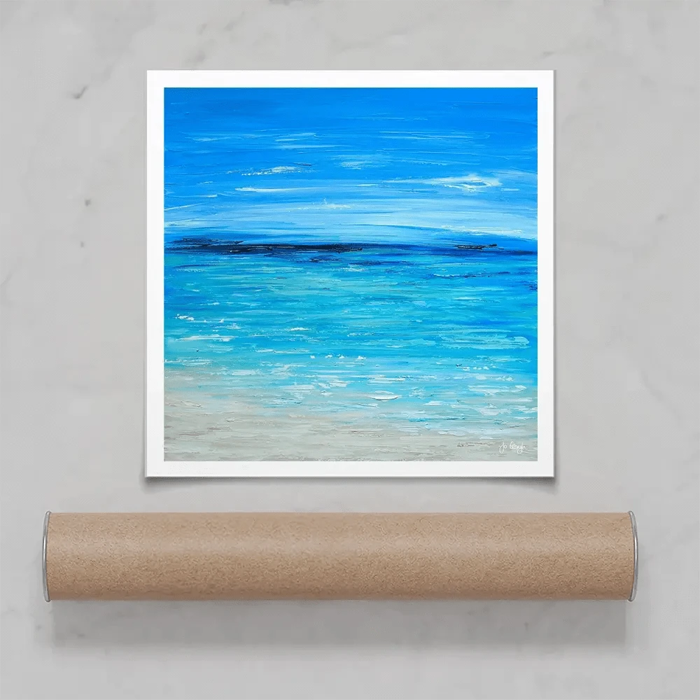 Waves Of Happiness Square Art Print Waves Of Happiness Square Art Print wall art product Jo Gough