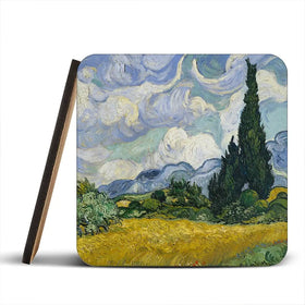 Wheat Field With Cypresses Coaster Set Wheat Field With Cypresses Coaster Set wall art product Vincent Van Gogh