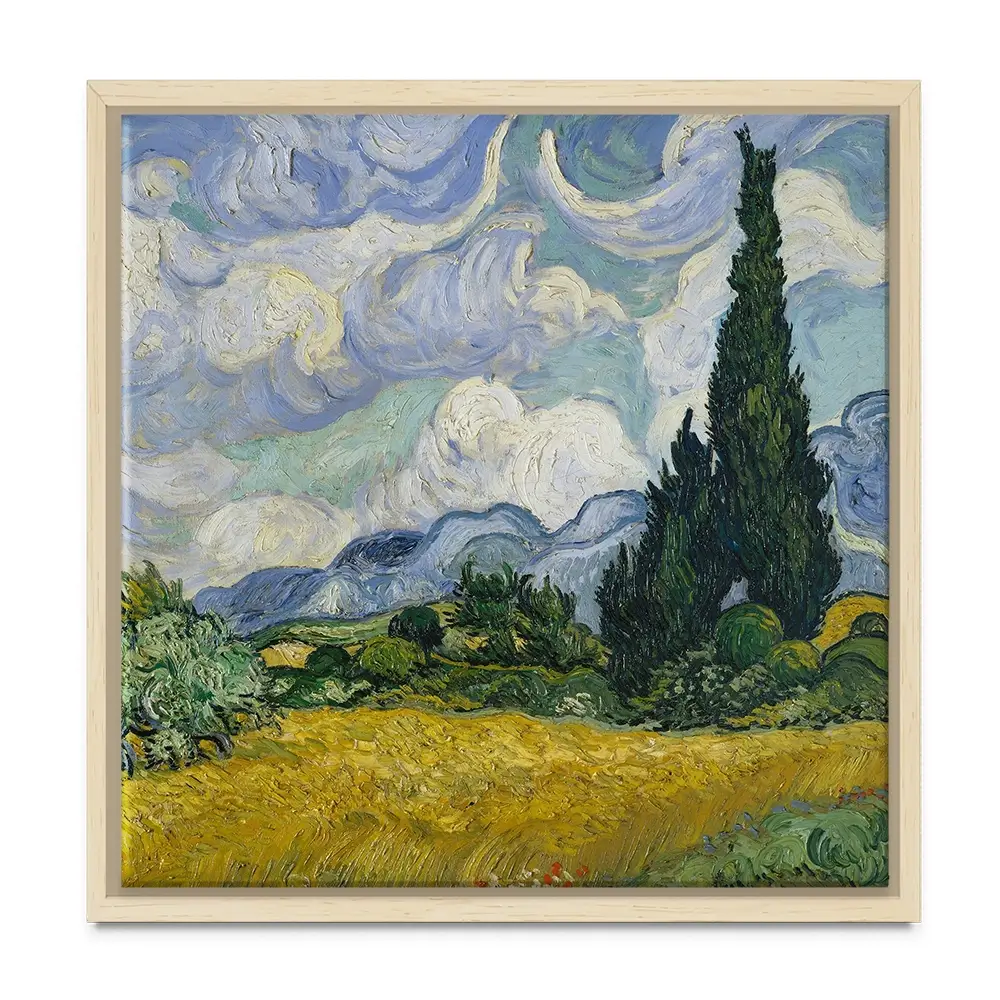 Wheat Field With Cypresses Square Canvas Print Wheat Field With Cypresses Square Canvas Print wall art product Vincent Van Gogh