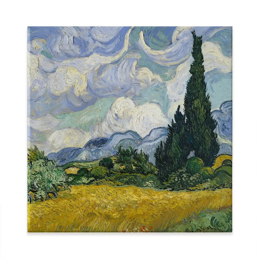 Wheat Field With Cypresses Square Canvas Print Wheat Field With Cypresses Square Canvas Print wall art product Vincent Van Gogh