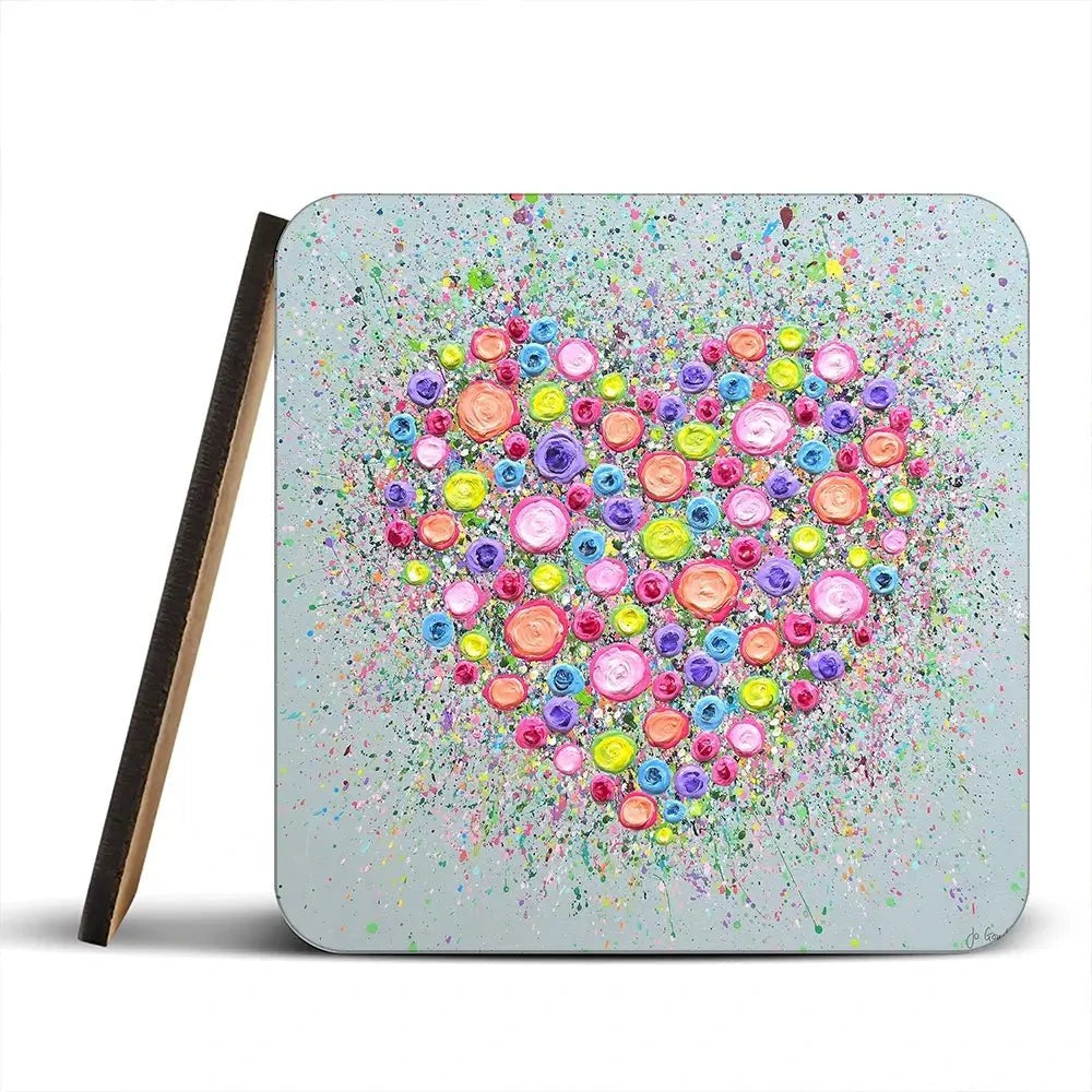 Where Flowers Bloom Coaster Set Rainbow Soul Tree Coaster Set | Rainbow Soul Tree Art Coasters wall art product Jo Gough