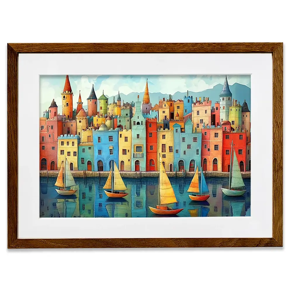 Whimsical Metropolis Framed Art Print Whimsical Metropolis Framed Art Print wall art product David Alexander Elder