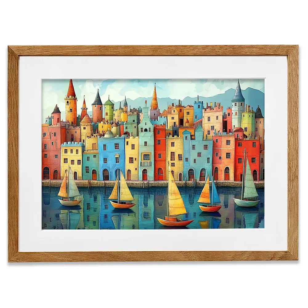 Whimsical Metropolis Framed Art Print Whimsical Metropolis Framed Art Print wall art product David Alexander Elder