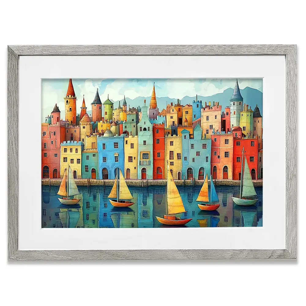 Whimsical Metropolis Framed Art Print Whimsical Metropolis Framed Art Print wall art product David Alexander Elder