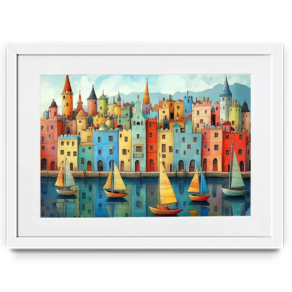 Whimsical Metropolis Framed Art Print Whimsical Metropolis Framed Art Print wall art product David Alexander Elder