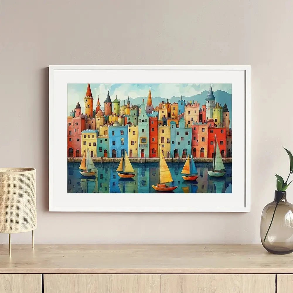 Whimsical Metropolis Framed Art Print Whimsical Metropolis Framed Art Print wall art product David Alexander Elder
