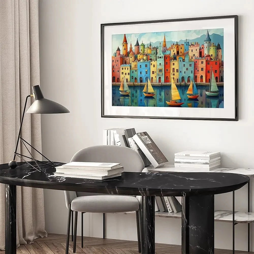 Whimsical Metropolis Framed Art Print Whimsical Metropolis Framed Art Print wall art product David Alexander Elder