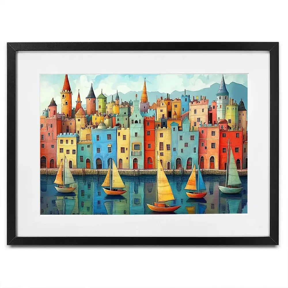 Whimsical Metropolis Framed Art Print Whimsical Metropolis Framed Art Print wall art product David Alexander Elder