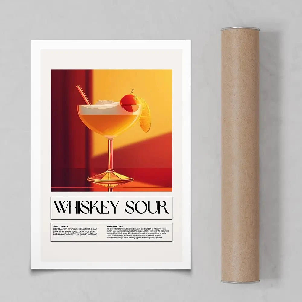 Whiskey Sour Recipe Art Print Whiskey Sour Recipe Art Print wall art product Art Print Shop