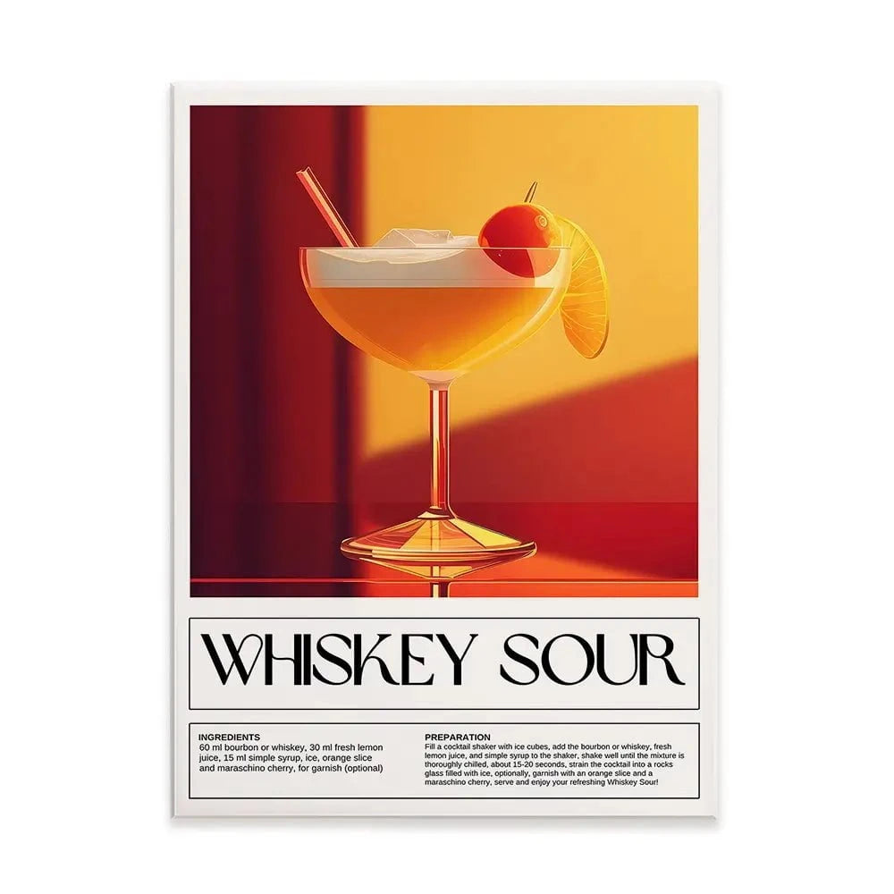 Whiskey Sour Recipe Canvas Print Whiskey Sour Recipe Canvas Print wall art product Art Print Shop