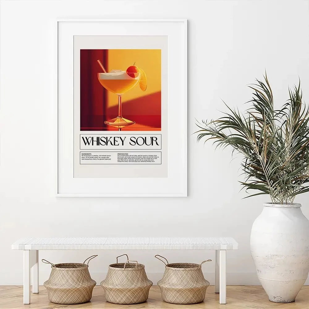 Whiskey Sour Recipe Framed Art Print Whiskey Sour Recipe Framed Art Print wall art product Art Print Shop