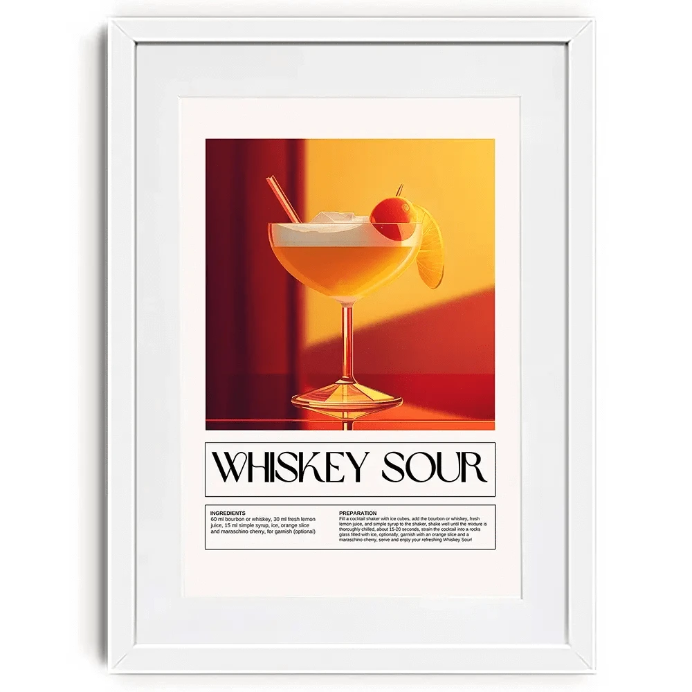 Whiskey Sour Recipe Framed Art Print Whiskey Sour Recipe Framed Art Print wall art product Art Print Shop